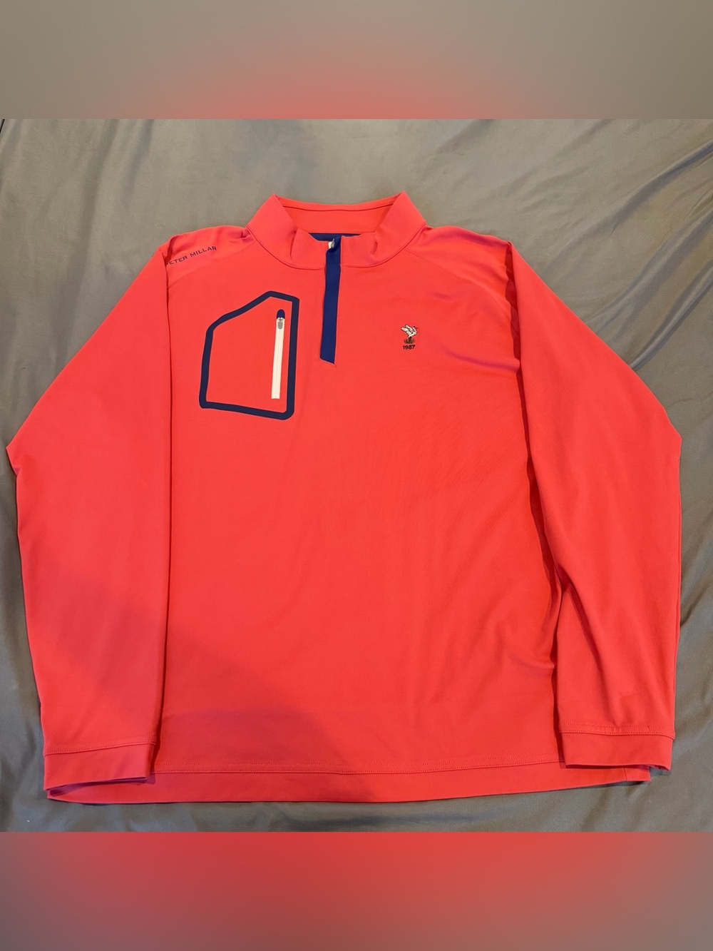 Peter Millar Verge Performance Quarter Zip Pullover XL Pink Golf Stretch Pockets
